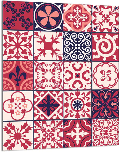 TMK ArtDeko Mozaïek Serie - Glazen Snijplank - 40x52 cm - Multifunctioneel - Anti-slip