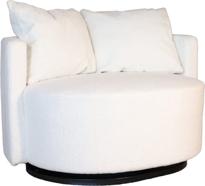 Fauteuil loveseat teddy wit draaibare fauteuil
