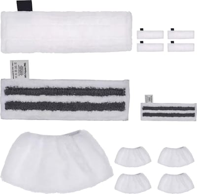 Somstyle Accessoires Set Geschikt Voor Kärcher Easyfix SC1, SC2, SC3, SC4 & SC5 - Stoomreinigeraccessoires - Vervangende Microvezeldoekjes - Mop Pad Dweil - Wit / Grijs
