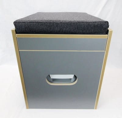 Toiletkruk - Draagbaar Toilet Krukje - Kamperen en Reizen - Inclusief Bekleding - 475 x 465 x 415 cm - Zwart