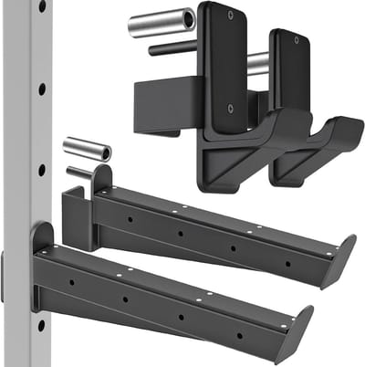 Veilige Spotterarmen en J-Haken voor 2" x 2" en 3" x 3" Power Racks - Robuuste Dumbbellhouders en Catches met Rubber Pads - Ideaal voor Squats, Bankdrukken en Krachttraining