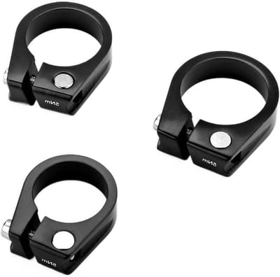 Fietszadelklem - Zadelpenklem - Fietsreparatie - Lichtgewicht aluminium - 349 mm - Zwart