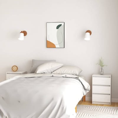 vidaXL - Nachtkastjes - 2 - st - 40x29,5x64 - cm - massief - grenenhout - wit