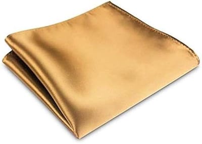 Satijnen Zakdoek - Dasspeld Accessoire - Feestelijke Gelegenheid - Klassiek Design - 22 x 22 cm - Champagne Goud