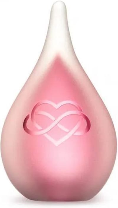 Urnencenter - Mini Urn Frosted Infinity™ - Roze - Mini Urn - Urnen voor Mensen - Urn voor Dieren - Gedenkartikel