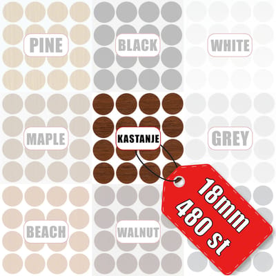 AMIG Afdekstickers Kastanje 18mm Houtnerf PVC Grootverpakking - 480 Stuks