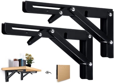 Dailygoods- Klapconsole zware belasting - Inklapbare Plankdrager - Plankdragers Staal - Ruimtebesparend - Draagkracht 60 kg - 2 Stuks