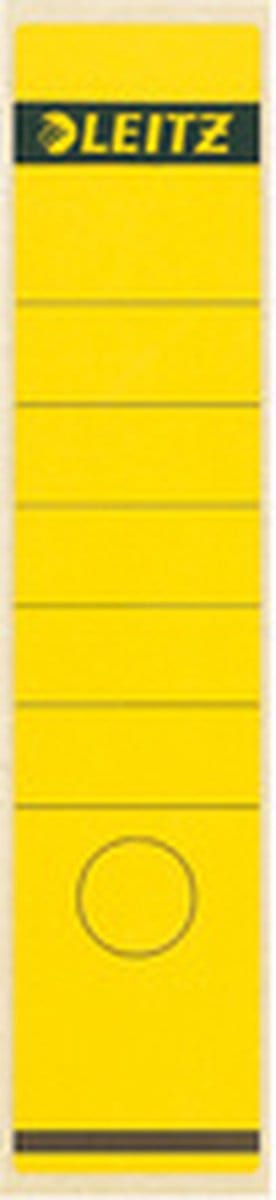 LEITZ Ordnerrücken-Etikett, 61 x 285 mm, lang, breit, gelb passend für LEITZ Standard- und Hartpappe-Ordner 1070 (1640-