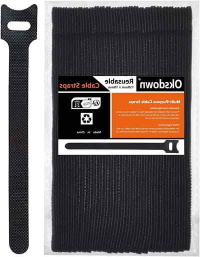 Hernieuwbare Zwarte Kabelbinders 50 Stuks - Verstelbare en Herbruikbare Klemmen voor Hoofdtelefoons, HDMI, Ethernet en USB Datakabels