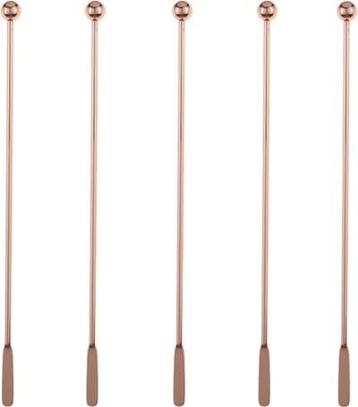 RVS Roerstaafjes - 5 STUKS - Rosé - HOGA - 19cm - Koffie - Thee - Roerstokjes - Cocktail roerstaafjes - Cocktail