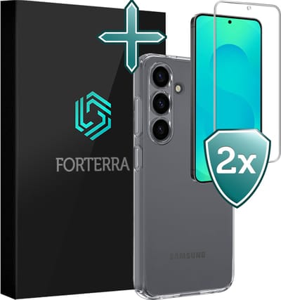 Hoesje Met 2x Screenprotector - Geschikt voor Samsung Galaxy S25 FE - Sterk & Shockproof - Telefoon Hoes - Back Cover - Siliconen Case - Transparant