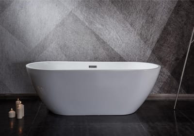 Design ligbad Lubana 160 - Wit - 160 x 75 x 56 cm - Vrijstaand - Acryl - Ovaal- 151251