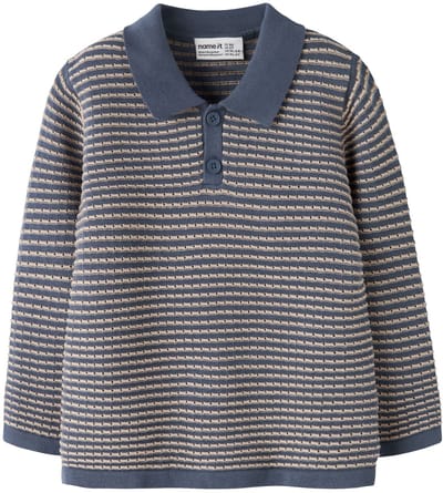Name it - Polo - T-shirt - NMMKETAN - Knit - Vintage Indigo - Maat 92
