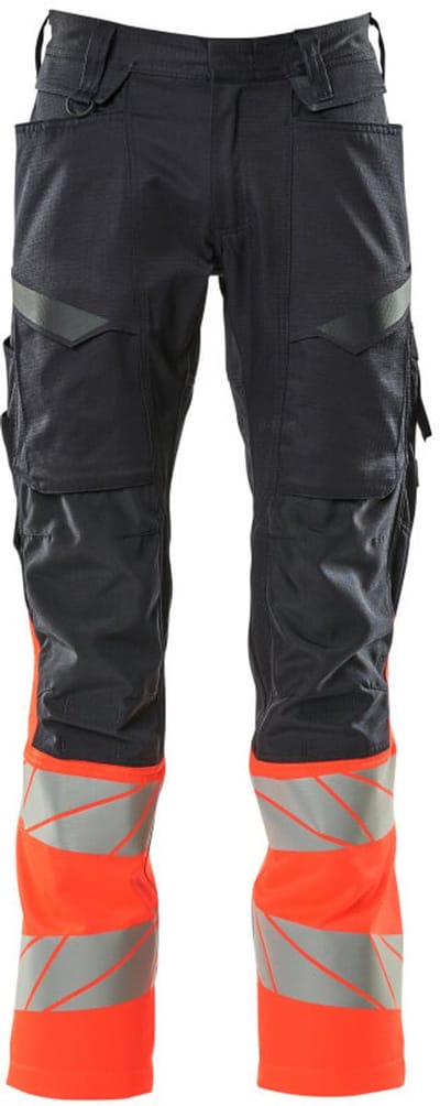 Mascot Accelerate Safe Broek met kniezakken 19679-236 - donkermarine/hi-vis rood - C46 - 76