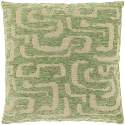 Unique Living Sierkussen Liam - Textiel - Groen - 45x45 cm (BxD) - Chenille - Tea Green