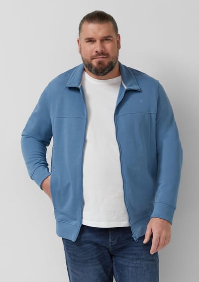 s.Oliver - male - Sweaterjack met opstaande kraag en steekzakken