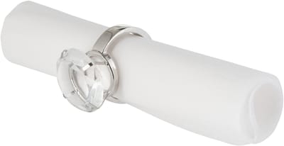 J-Line servetring Trouwring - kunststof - transparant/zilver