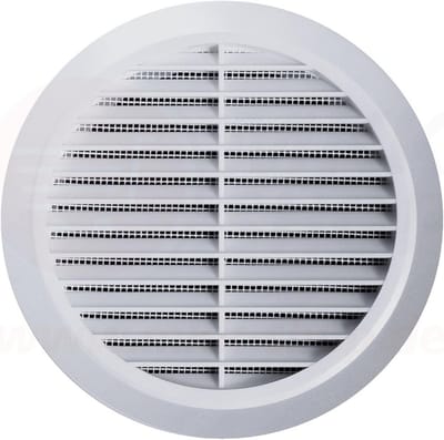 Rond Ventilatierooster met Insectenbescherming Ø 80 mm - Witte Ventilatieoplossing voor Binnen en Buiten