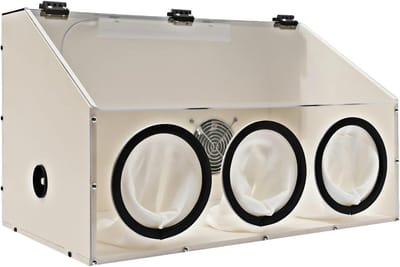 Stofafzuiging voor polijstmachine - Stofbox ventilator - Stofvrij werken - Volledig gesloten ontwerp - 58x35x35 cm - Wit