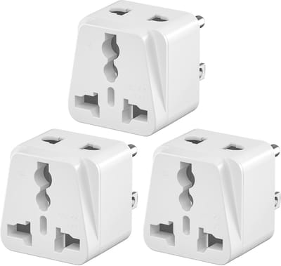 SnelShoppen - 3 Stuks Reisadapter VS Adapter Amerikaanse Stekker - Reisstekker Type B - Stopcontact Adapter voor USA, Canada, Mexico, Japan, Taiwan -