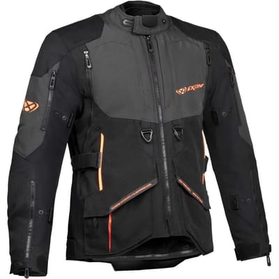 Ixon Ragnar Zwart Antraciet Oranje Textiele Motorjas - Jas