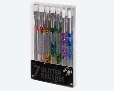 Creative Artist Penselen Set - 7 Stuks met leuke glitter kleuren- Geschikt voor Acryl, Aquarel en Olieverf