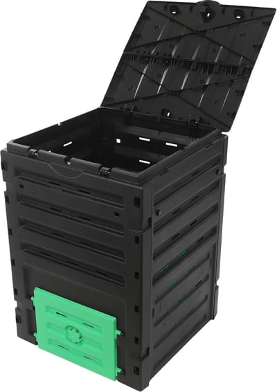 Grote Tuin Composter - Compostbak Buiten - Afval Verwerken - Eenvoudige Bodemvoeding - 450 Liter - Zwart Groen