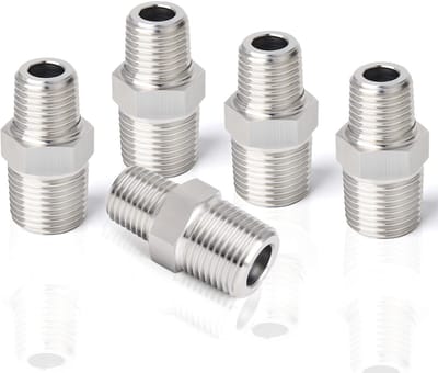 Allecto - 1/2" x 1/4" mannelijke verloopstuk - Roestvrij staal - 5