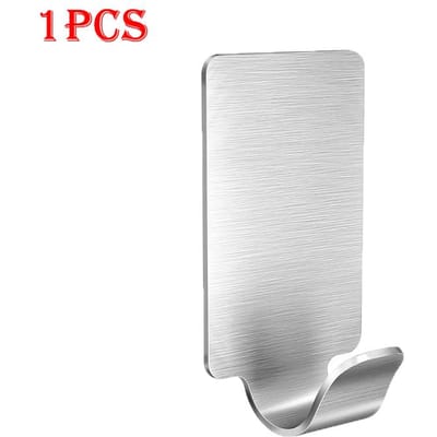 10/1 STuks Zelfklevende Roestvrijstalen Haken Heavy Duty Wandhaken Hangers Voor Badkamer Handdoek Kledingrek Keukenhaak Wandhaak
