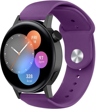 Strap-it Siliconen sport bandje - geschikt voor Huawei Watch GT 2 42mm / GT 3 42mm / GT 3 Pro 43mm - paars