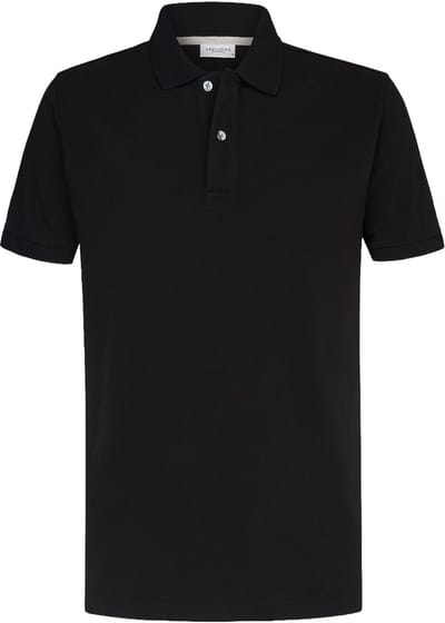 Polo Shirt Korte Mouw Profuomo Piqué Poloshirt Zwart