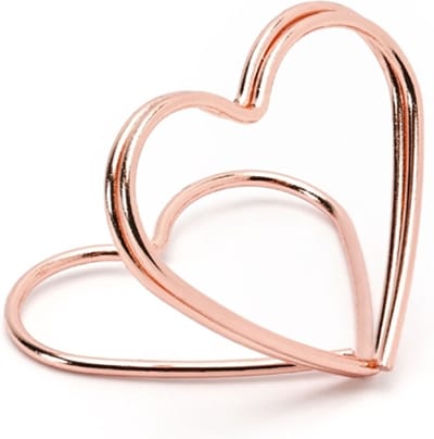 Plaatskaart houder Rose gold hartjes