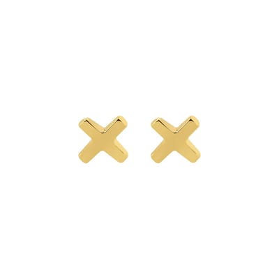 Goud Plated Kruis Oorknopjes