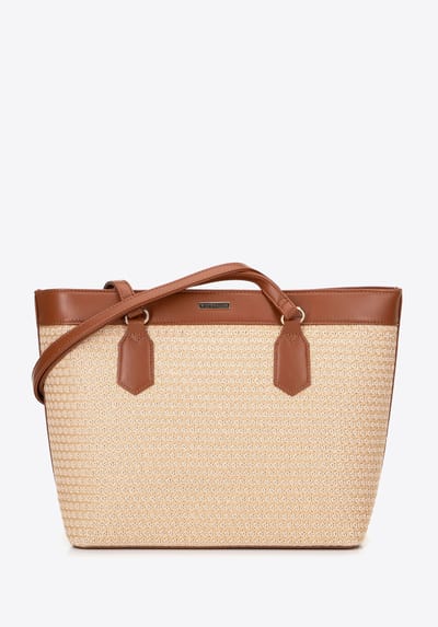 Wittchen Dames Shopper Bag in eco-leer en gevlochten beige en bruin beige en