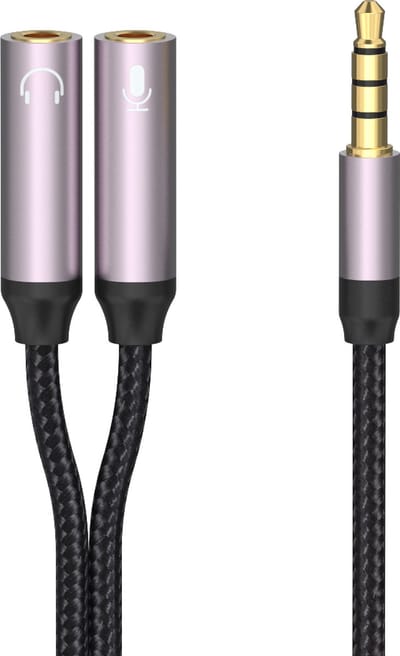 Audio Splitter Jack 3.5mm Male naar Double Jack Female Hoofdtelefoon Koptelefoon Adapter Audio Jack Splitter Kabel Compatibel met PC Telefoon Tablet Geschikt voor iPod PS4 MP3 MP4 Koptelefoon Luidspreker 28cm