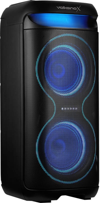 VolkanoX Partybox VXP200 - Bluetooth Speaker 160W - Muziek Box - LED Verlichting - TWS Koppelbaar - Microfoon Ingang - Zwart