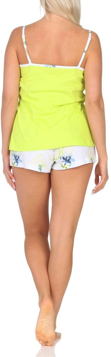 Dames Mouwloze Spaghetti Strap Shorty Pyjama in Bloemenprint
