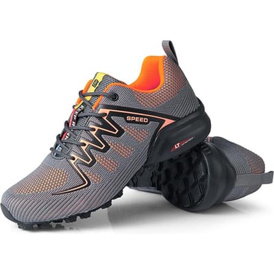 Sneakers Nieuwe Heren Hardloopschoenen Outdoor Ademend Antislip Slijtvast Veterschoenen Heren Jogging Training 40 oranje