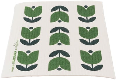 HappyEco Herbruikbare Vaatdoek - Tulpen Design - Composteerbaar - FSC Cellulose - Katoen - Zonder Microplastics - 1 stuk