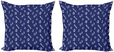ABAKUHAUS marineblauw kussenhoesenset – 2x50x50 cm – dubbelzijdig bedrukt