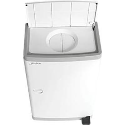 Janibell luieremmer, inhoud 43 l, met voetpedaal & dubbel deksel, L 140 x B 292 x H 422 mm, ABS kunststof, wit