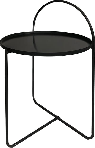 In & Out Deco bijzettafel - bijzettafel - zwart metaal- met ronde beugel - rond 40 cm - hoog 65 cm