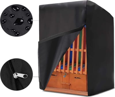 LISM-Winterbestendige hoes voor strandstoelen, afmetingen 130*100*170-140 cm, gemaakt van 420D Oxford-stof, scheur- en UV-bestendig.