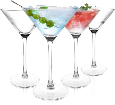 Set van 4 Kristallen Martini Glazen voor Cocktails, Feestjes en Restaurants - Perfect voor Elke Gelegenheid