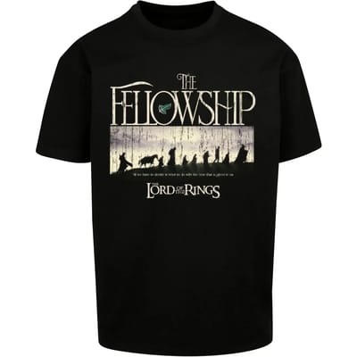 Merchcode The Lord of the Rings - Fellowship Heavy Oversize Heren Tshirt - S - Zwart