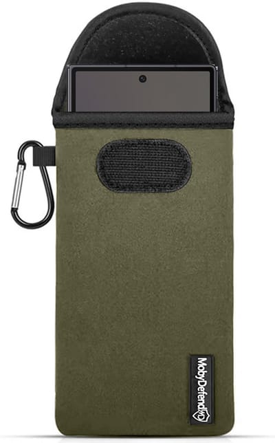 MobyDefend Hoesje - Geschikt voor Samsung Galaxy Z Fold 7 - Neopreen Pouch Met Karabijnhaak - Insteek - Riemlus - Groen