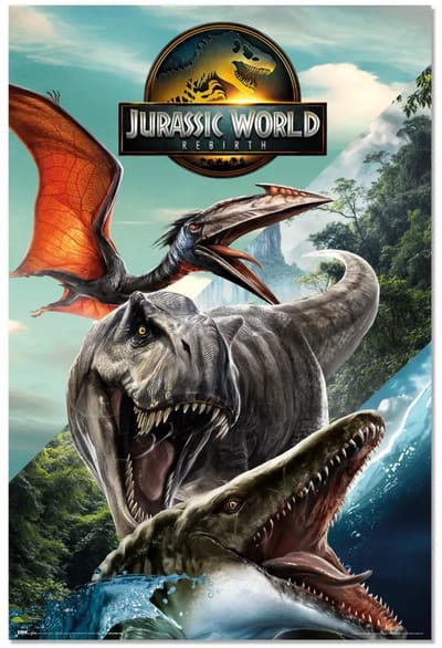 Jurassic World Rebirth poster - Film - Dinosaurussen - Tyrannosaurus - Scarlett Johansson - 61 x 91.5 cm