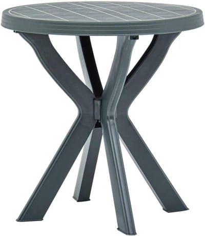 Leepesx Tuintafel, tuintafel, terras, buitentafel, terras- en tuintafel, bijzettafel voor tuin, kunststof biro, groen, Ø 70 cm