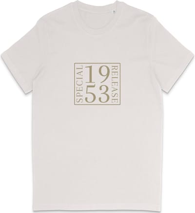 T Shirt Heren Dames - Geboortejaar 1953 Speciale Uitgave - Wit Vintage - S