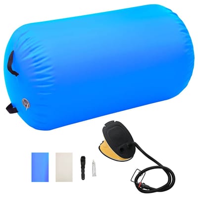 vidaXL - Gymnastiekrol - met - pomp - opblaasbaar - 100x60 - cm - PVC - blauw